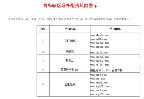 监管重拳出击！5月28日四地证监局开场外配资机构黑名单