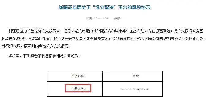 警惕！中天在线非法配资存高风险，多地证监局公示黑名单