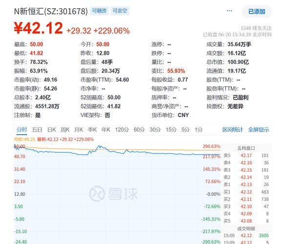 创业板新股C新恒汇上市首日涨229.06%，一机构净卖出54