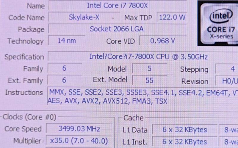 Intel i7-7800X 性能对比 i7-6800K X299平台评测_英特尔i7 6800k